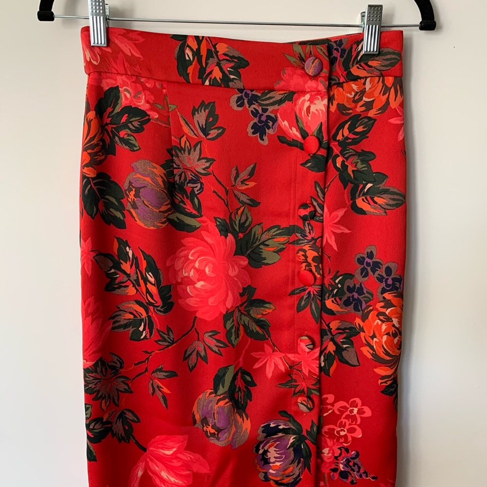 ZARA Floral Silk Skirt - Picture 2 of 7